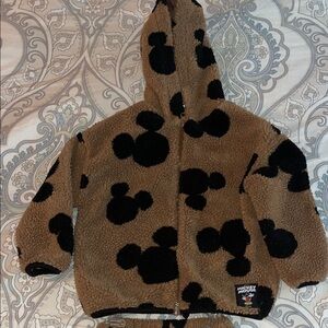 Zara Kids Brown and Black Mickey Mouse Hoodie & Sweatpants 3T 4T (3-4 Years)